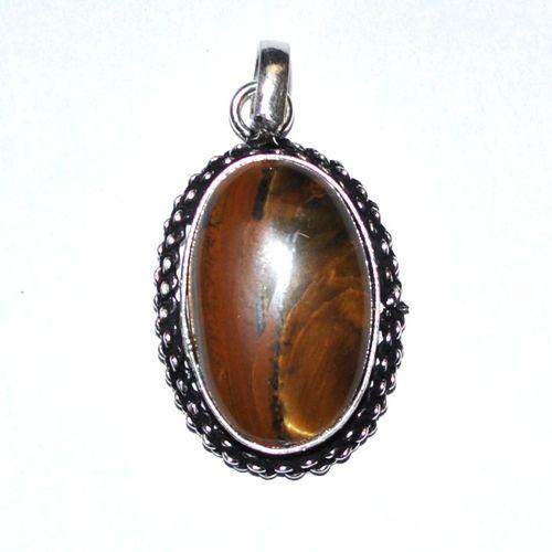 Ot 1122d pendant pendentif oeil de tigre 40mm 18x30mm 12gr argent 925