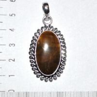 Ot 1123a pendant pendentif oeil de tigre 40mm 15x30mm 10gr argent 925