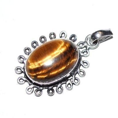 Ot 1124c pendant pendentif oeil de tigre 40mm 15x25mm 10gr argent 925