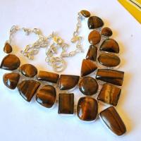 Ot 1200 collier parure oeil de tigre 128gr argent 925 prestige 2