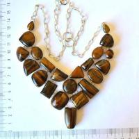 Ot 1200 collier parure oeil de tigre 128gr argent 925 prestige 3