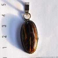 Ot 4004 pendentif pendant oeil de tigre 50mm 7gr 15x30mm argent 925 1