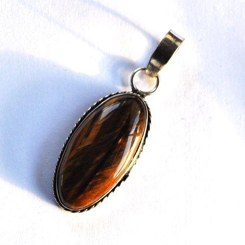 Ot 4004 pendentif pendant oeil de tigre 50mm 7gr 15x30mm argent 925 3
