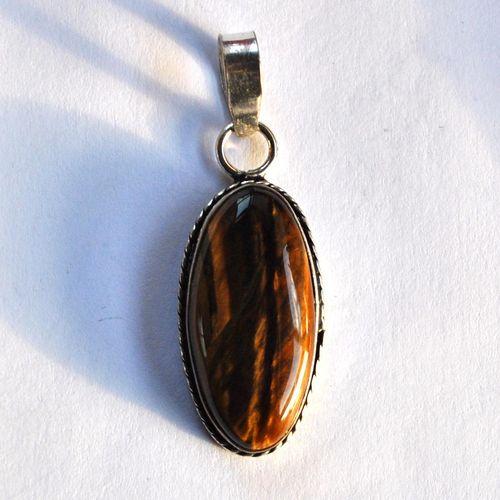 Ot 4004 pendentif pendant oeil de tigre 50mm 7gr 15x30mm argent 925 4