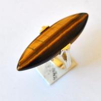 Ot 4010 bague anneau t56 oeil de tigre 9gr argent 925 2