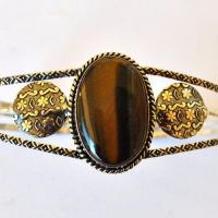 Ot 4014 bracelet torque oeil de tigre 20x30 21gr argent 925 2