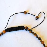 Ot 4018 collier sautoir oeil de tigre onyx noir 38gr 12mm 4 