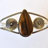 Ot 4019 bracelet torque oeil de tigre 28gr argent 925 2