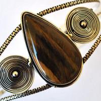 Ot 4019 bracelet torque oeil de tigre 28gr argent 925 4