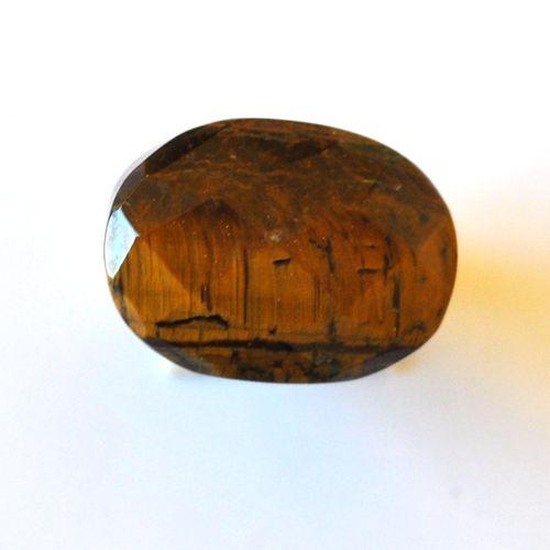 Ot 4020 bague t57 pierre oeil de tigre sculptee 25gr argent 925 2