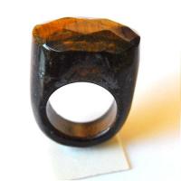 Ot 4020 bague t57 pierre oeil de tigre sculptee 25gr argent 925 3