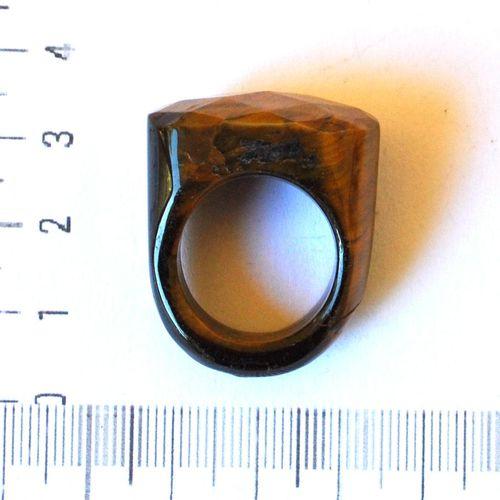 Ot 4022 bague t57 pierre oeil de tigre sculptee 15gr argent 925 3