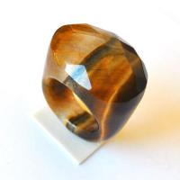 Ot 4024 bague t57 pierre oeil de tigre sculptee 21gr argent 925 2