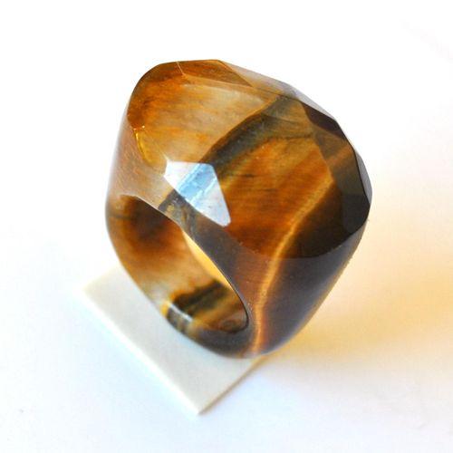 Ot 4024 bague t57 pierre oeil de tigre sculptee 21gr argent 925 2