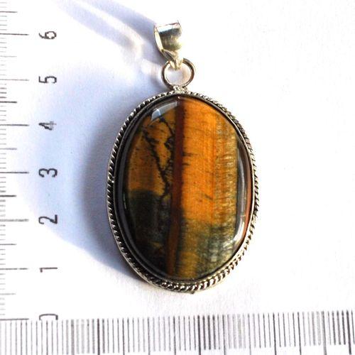 Ot 4027a pendentif pendant oeil de tigre 60mm 19gr 28x40mm argent 925 1