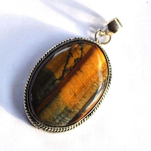Ot 4027a pendentif pendant oeil de tigre 60mm 19gr 28x40mm argent 925 2