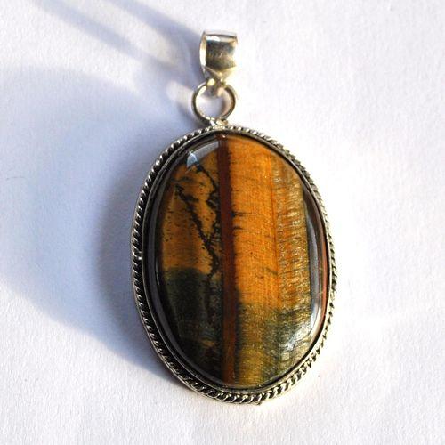 Ot 4027a pendentif pendant oeil de tigre 60mm 19gr 28x40mm argent 925 3