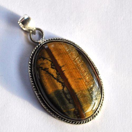 Ot 4027a pendentif pendant oeil de tigre 60mm 19gr 28x40mm argent 925 4