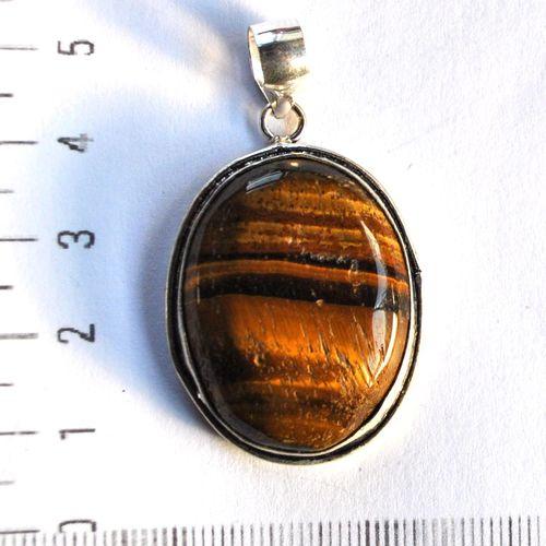 Ot 4028 pendentif pendant oeil de tigre 48mm 14gr 24x32mm argent 925 1