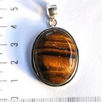 Ot 4028 pendentif pendant oeil de tigre 48mm 14gr 24x32mm argent 925 1