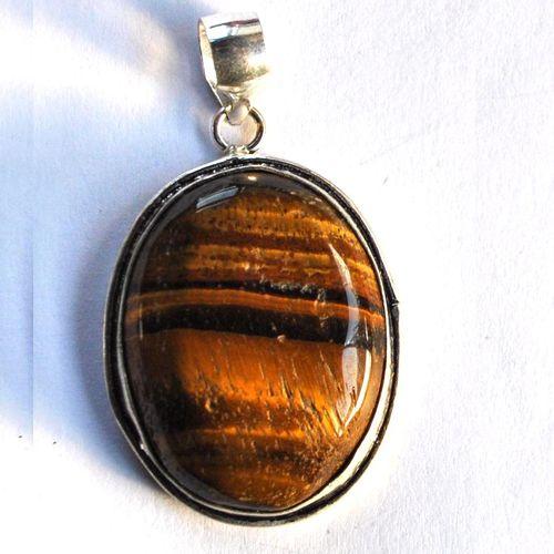 Ot 4028 pendentif pendant oeil de tigre 48mm 14gr 24x32mm argent 925 2