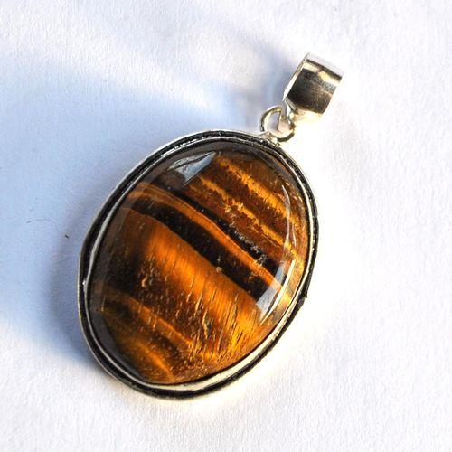 Ot 4028 pendentif pendant oeil de tigre 48mm 14gr 24x32mm argent 925 4