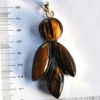 Ot 4029 pendentif pendant oeil de tigre 85mm 37gr 40x70mm argent 925 1