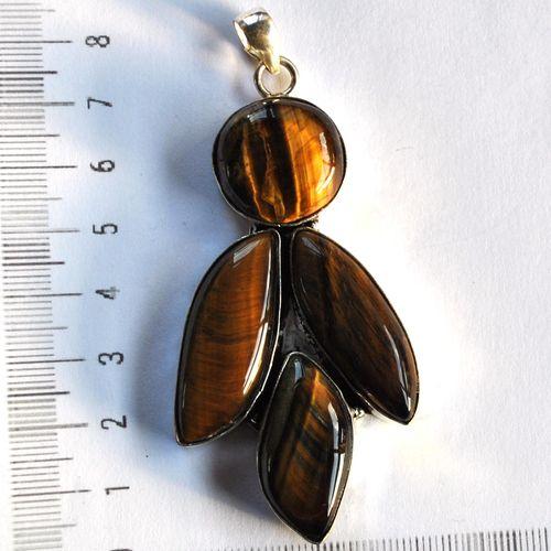 Ot 4029 pendentif pendant oeil de tigre 85mm 37gr 40x70mm argent 925 1