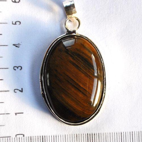 Ot 4034 pendentif pendant oeil de tigre 60mm 18gr 25x40mm argent 925 1