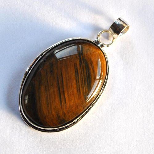 Ot 4034 pendentif pendant oeil de tigre 60mm 18gr 25x40mm argent 925 3