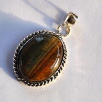 Ot 4035 pendentif pendant oeil de tigre 50mm 13gr 25x30mm argent 925 3