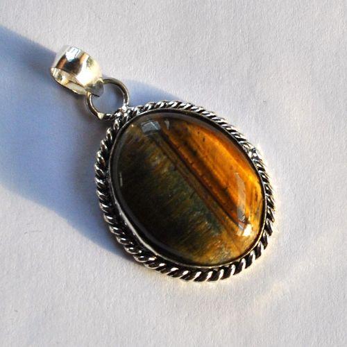 Ot 4035 pendentif pendant oeil de tigre 50mm 13gr 25x30mm argent 925 4