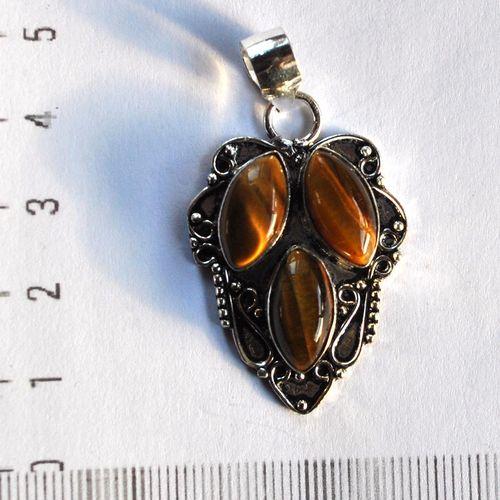 Ot 4036 pendentif pendant oeil de tigre 47mm 8gr 8x15mm argent 925 1
