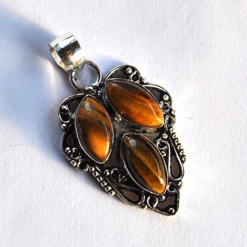 Ot 4036 pendentif pendant oeil de tigre 47mm 8gr 8x15mm argent 925 2