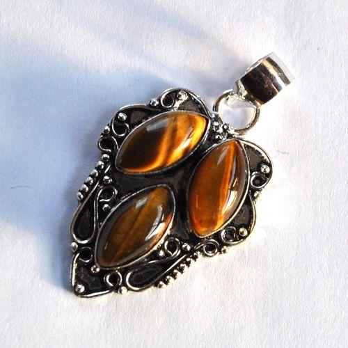 Ot 4036 pendentif pendant oeil de tigre 47mm 8gr 8x15mm argent 925 3