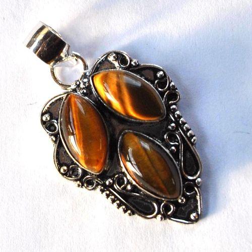 Ot 4036 pendentif pendant oeil de tigre 47mm 8gr 8x15mm argent 925 4