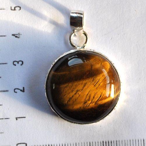 Ot 4037 pendentif pendant oeil de tigre 45mm 15gr 26x26mm argent 925 1