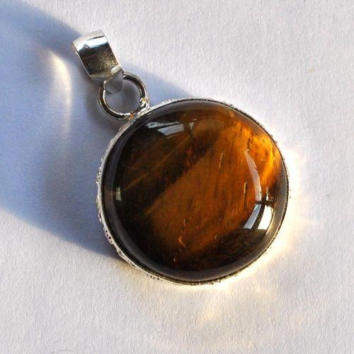 Ot 4037 pendentif pendant oeil de tigre 45mm 15gr 26x26mm argent 925 3