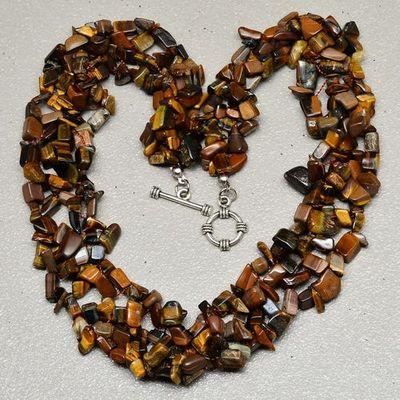 Ot 4039a collier parure sautoir oeil de tigre argent 925 achat vente bijoux 1