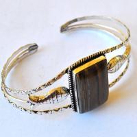 Ot 4041 bracelet torque oeil de tigre 28gr argent 925 2