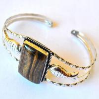 Ot 4041 bracelet torque oeil de tigre 28gr argent 925 3