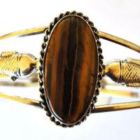 Ot 4042 bracelet torque oeil de tigre poisson 22gr argent 925 4