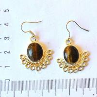 Ot 4995 boucles oreilles egyptiennes oeil de tigre 7gr argent 925 1 