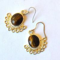 Ot 4995 boucles oreilles egyptiennes oeil de tigre 7gr argent 925 2