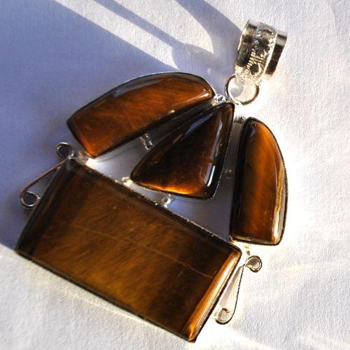 Ot 7048 pendentif pendant oeil de tigre 60mm 31gr 18x36mm argent 925 3