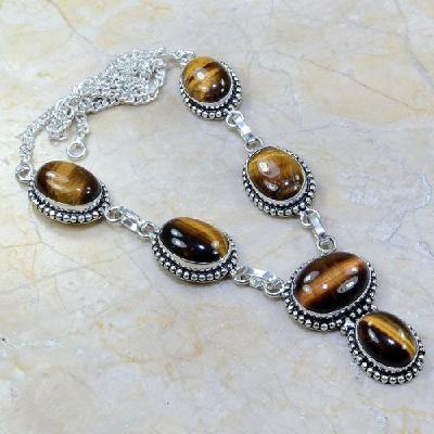 Ot 7811a collier parure sautoir oeil de tigre argent 925 achat vente bijoux