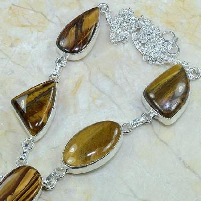 Ot 7818a collier parure sautoir oeil de tigre argent 925 achat vente bijoux