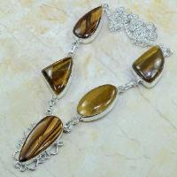 Ot 7818d collier parure sautoir oeil de tigre argent 925 achat vente bijoux