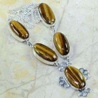 Ot 7828a collier parure sautoir oeil de tigre argent 925 achat vente bijoux