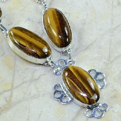 Ot 7828c collier parure sautoir oeil de tigre argent 925 achat vente bijoux